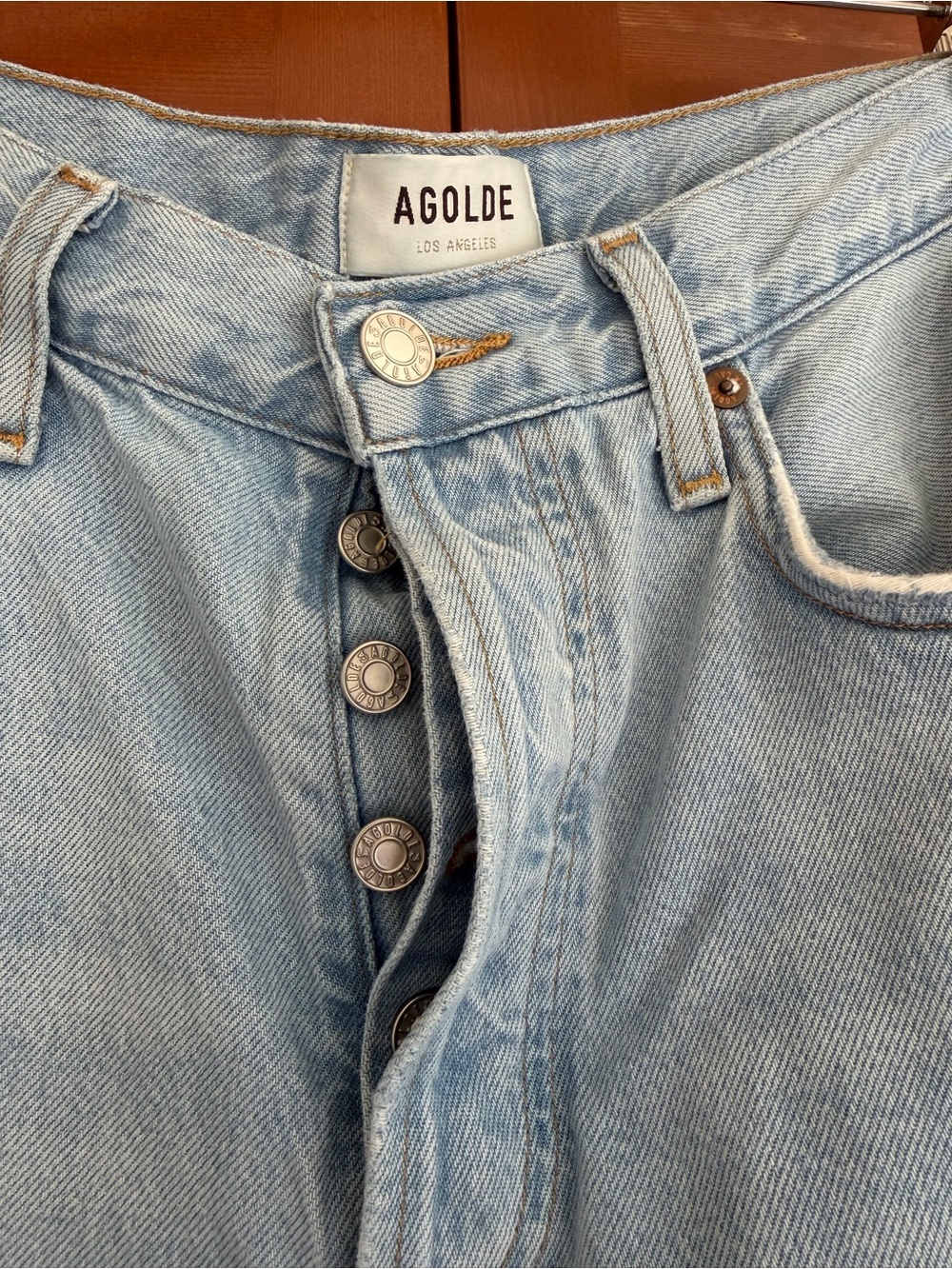 Agolde Light Wash Low Slung Baggy Wide Leg Jeans Size 25 - Picture 4 of 9